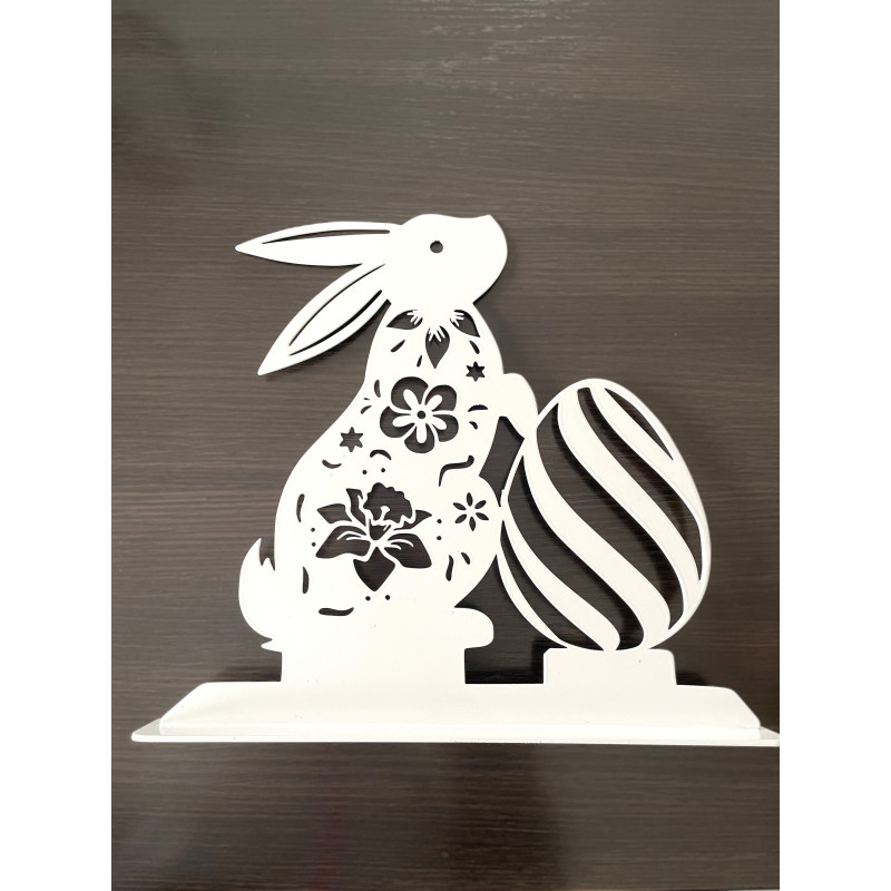 Metalowa ozdoba Królik i Jajko Wielkanoc