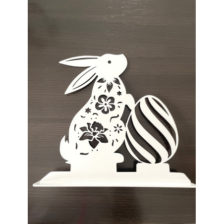 Metalowa ozdoba Królik i Jajko Wielkanoc