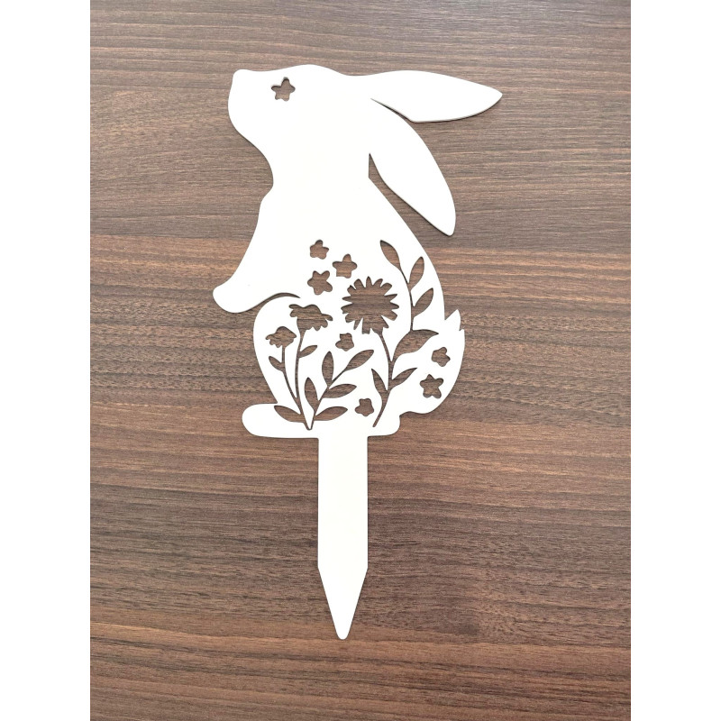 Metalowy zając do doniczki i ogrodu wbijany