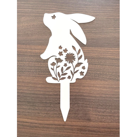 Metalowy zając do doniczki i ogrodu wbijany